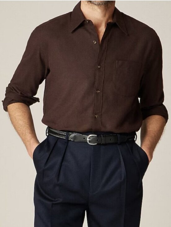 J. Crew Other - J Crew Cotton-cashmere blend shirt CC100 Size S Chocolate Brown NEW